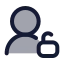 Userunlock icon with duotone rounded style