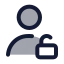 Userunlock icon with duotone standard style