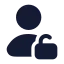 Userunlock icon with solid rounded style