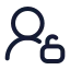 Userunlock icon with stroke rounded style