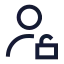 Userunlock icon with stroke sharp style