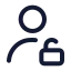 Userunlock icon with stroke standard style