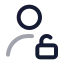 Userunlock icon with twotone rounded style