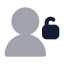 Userunlock icon with bulk rounded style