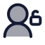 Userunlock icon with duotone rounded style