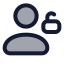 Userunlock icon with duotone rounded style