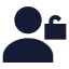Userunlock icon with solid sharp style