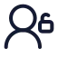 Userunlock icon with stroke rounded style