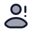 Userwarning icon with duotone rounded style