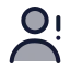 Userwarning icon with duotone rounded style