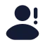Userwarning icon with solid rounded style