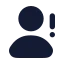Userwarning icon with solid rounded style