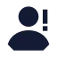 Userwarning icon with solid sharp style
