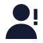 Userwarning icon with solid sharp style