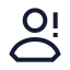 Userwarning icon with stroke sharp style