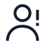 Userwarning icon with stroke sharp style