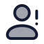Userwarning icon with duotone rounded style