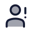 Userwarning icon with duotone rounded style