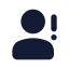 Userwarning icon with solid rounded style