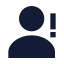 Userwarning icon with solid sharp style
