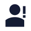 Userwarning icon with solid sharp style