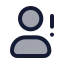 Userwarning icon with duotone rounded style