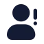Userwarning icon with solid rounded style