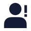 Userwarning icon with solid sharp style