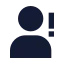 Userwarning icon with solid sharp style