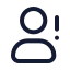 Userwarning icon with stroke rounded style