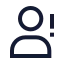 Userwarning icon with stroke sharp style