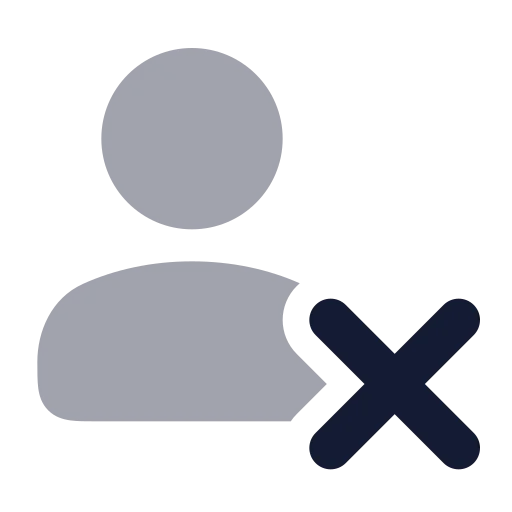 User X Icon in Bulk Rounded style