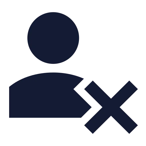 User X Icon in Solid Sharp style