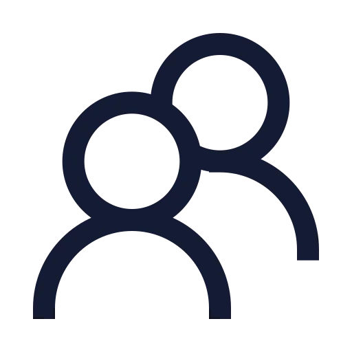 Users Round Icon in Stroke Sharp style