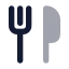 Utensils icon with bulk rounded style