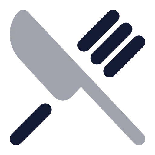 Utensils Crossed Icon in Bulk Rounded style