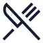 Utensilscrossed icon with stroke sharp style