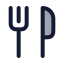 Utensils icon with duotone rounded style