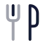 Utensils icon with twotone rounded style