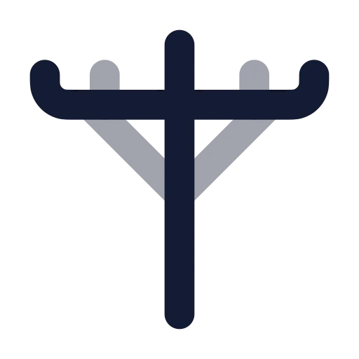 Utility Pole Icon in Bulk Rounded style