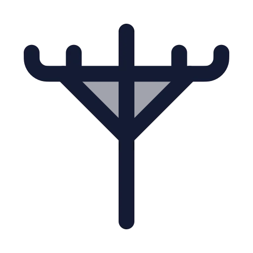 Utility Pole Icon in Duotone Rounded style
