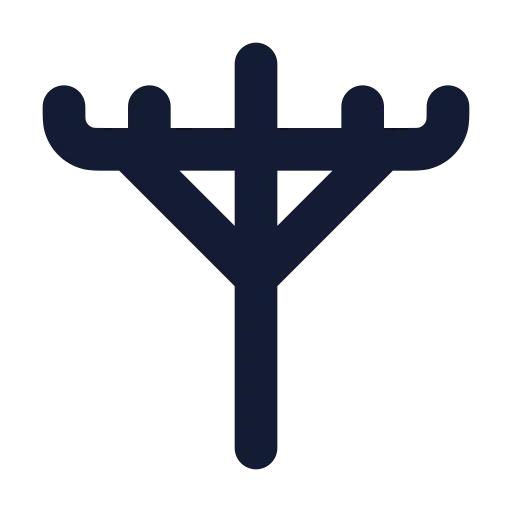 Utility Pole Icon in Solid Rounded style