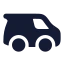 Van icon with solid rounded style