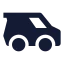 Van icon with solid sharp style