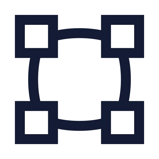 Vector Square Icon in Stroke Sharp style