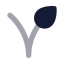 Vegan icon with bulk rounded style