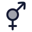 Venusandmars icon with duotone rounded style