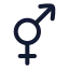 Venusandmars icon with stroke rounded style