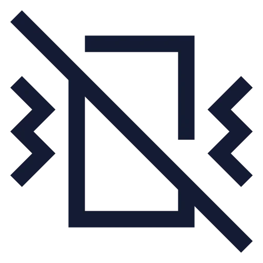 Vibrate Off Icon in Stroke Sharp style