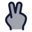 Victoryfinger icon with duotone rounded style